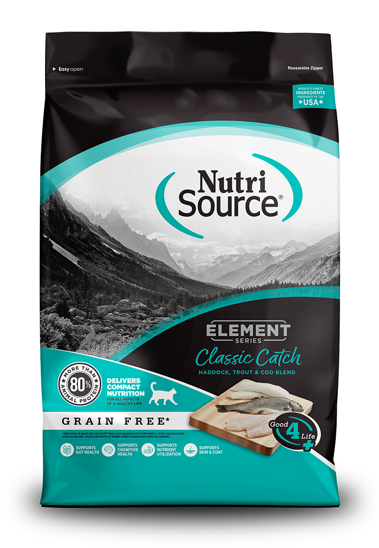 NUTRISOURCE ELEMENT SERIES CLASSIC CATCH CAT FOOD 4LB