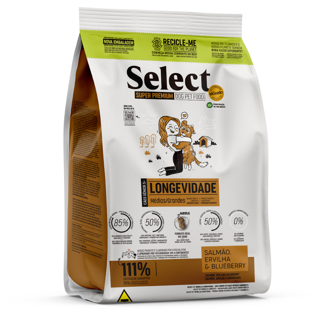 MONELLO SELECT PERROS SENIOR 5+ RAZAS MEDIANAS Y GRANDES