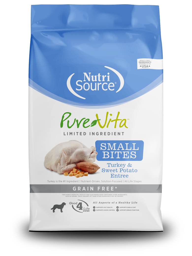 NutriSource Pure Vita Turkey & Sweet Potato Entrée - Small Bites