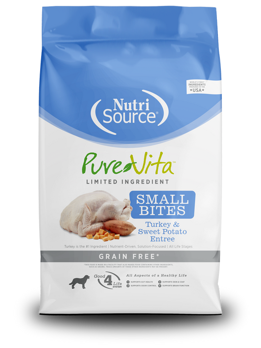 NutriSource Pure Vita Turkey & Sweet Potato Entrée - Small Bites