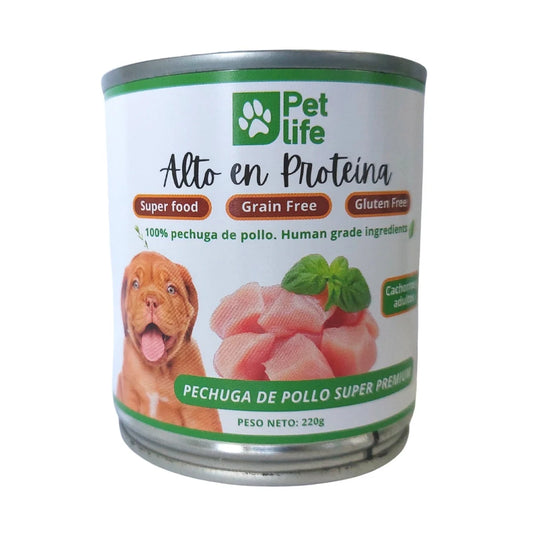 PET LIFE Pechuga de Pollo en Agua para Perros 220g