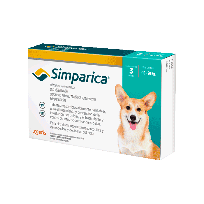 SIMPARICA CAJA DE 3 TABLETAS